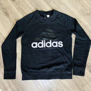 Adidas Women Sweatshirt Running Essentials Black Training Gym S97079 Sz Small
